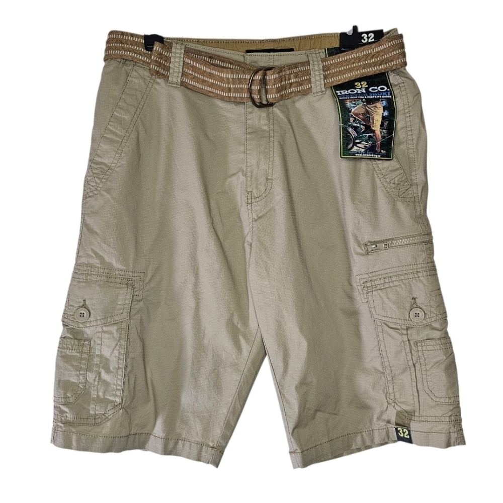 Iron Co Khaki Cargo Shorts Sz 32